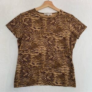 Jones New York Sport Women’s Top Size L Animal Print